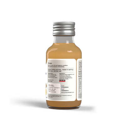 Happnin Hlth Ginger Shot | Cold Pressed Ginger, Honey & Lemon Juice | No Added Sugar, No Preservatives | 40ml Single-Serve Wellness Shot